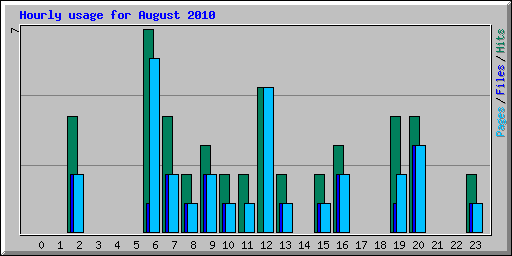 Hourly usage for August 2010