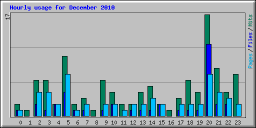 Hourly usage for December 2010
